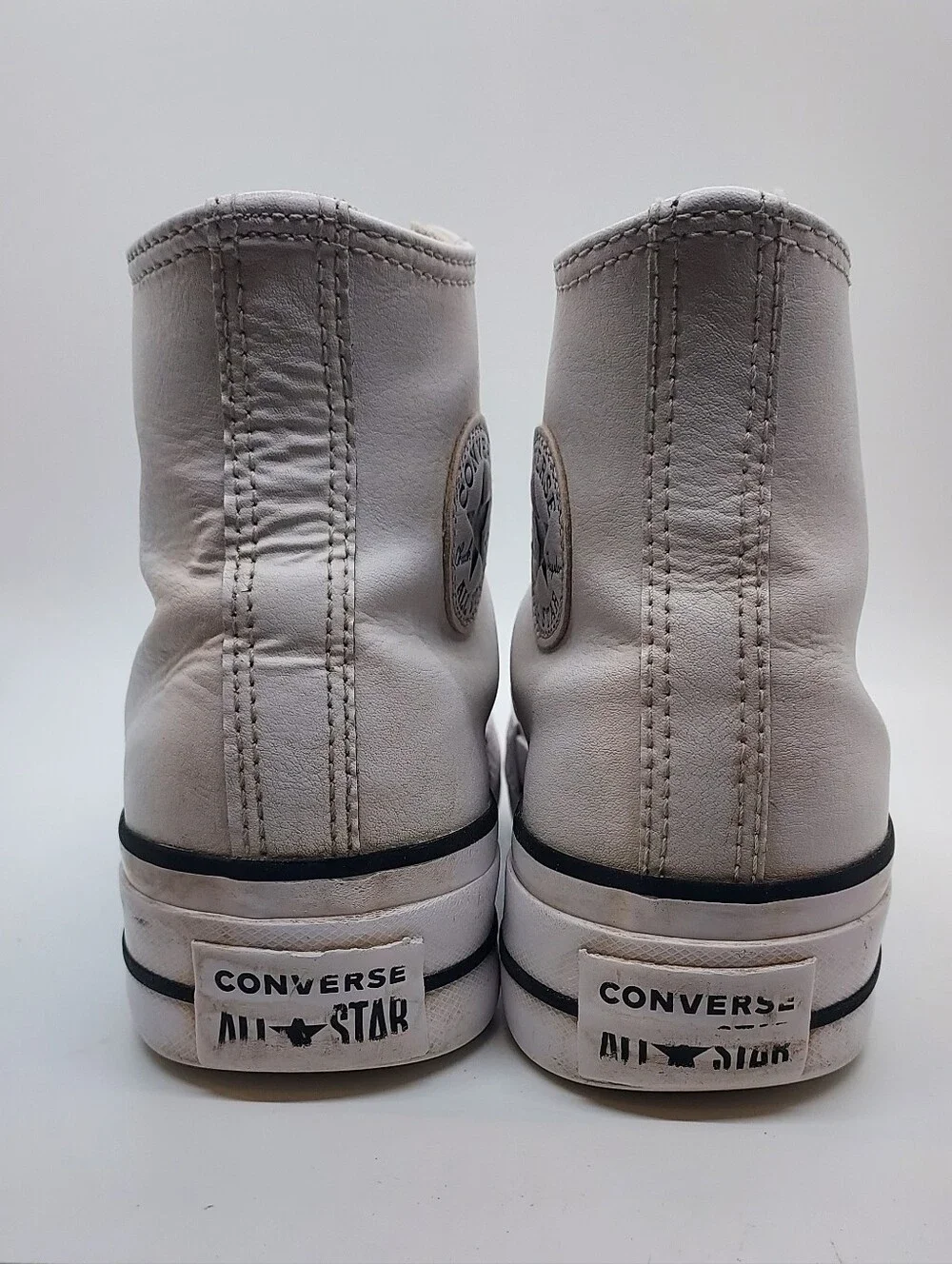 Converse High Top Leather Upper Platform Sole Womens Size 5 Used